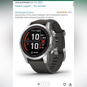 Garmin Fenix 7S Pro Solar